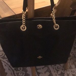 Black new tote with gold accents